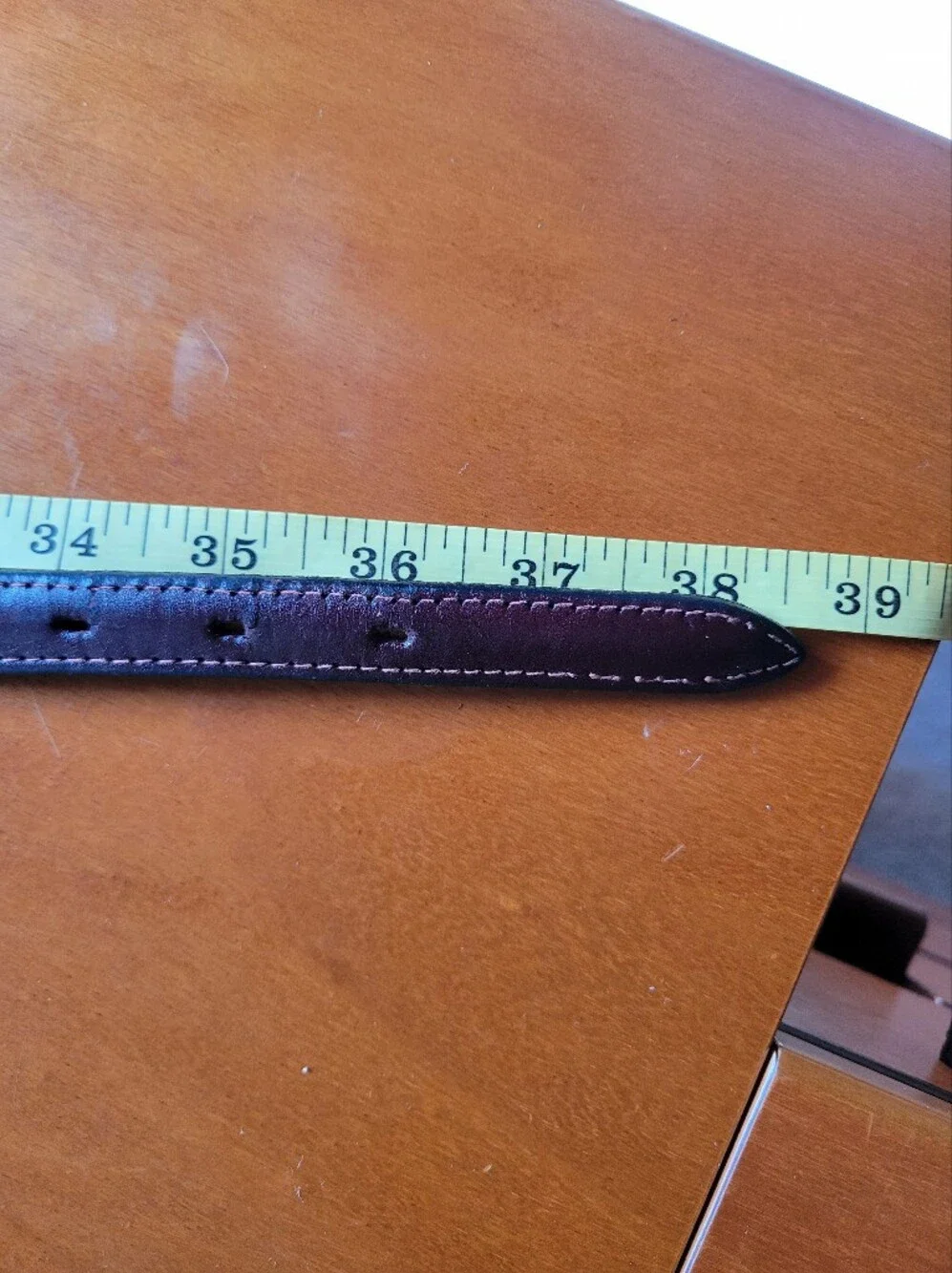 Thru The Loop Harness Leather Burgundy Belt Brass Buckle USA 38.5